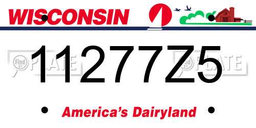 11277Z5 Wisconsin License Plate