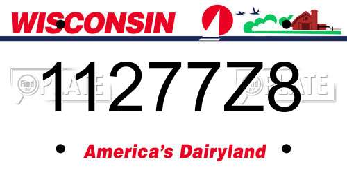 11277Z8 Wisconsin License Plate