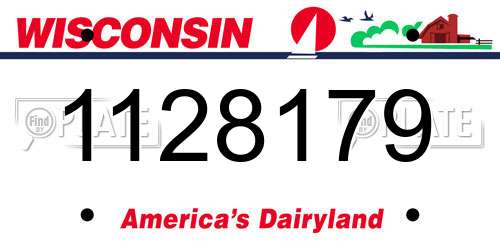 1128179 Wisconsin License Plate