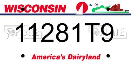11281T9 Wisconsin License Plate