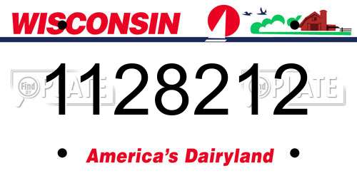 1128212 Wisconsin License Plate