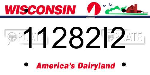 11282I2 Wisconsin License Plate