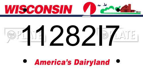 11282I7 Wisconsin License Plate