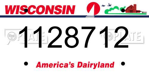 1128712 Wisconsin License Plate