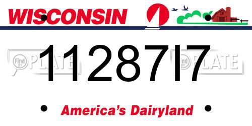 11287I7 Wisconsin License Plate