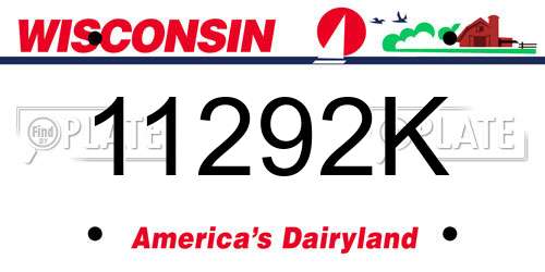 11292K Wisconsin License Plate