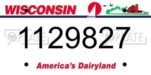1129827 Wisconsin License Plate