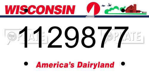 1129877 Wisconsin License Plate