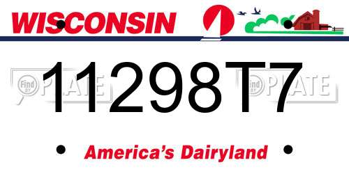 11298T7 Wisconsin License Plate