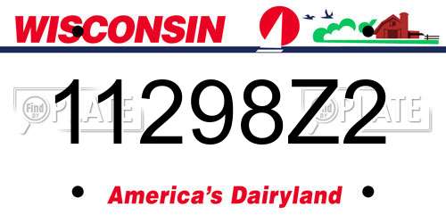 11298Z2 Wisconsin License Plate