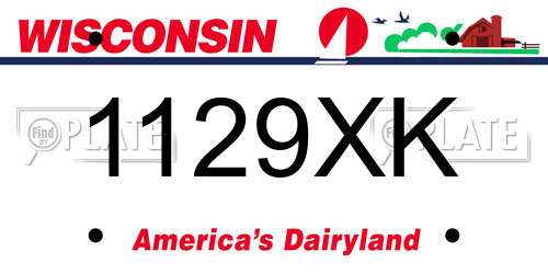 1129XK Wisconsin License Plate