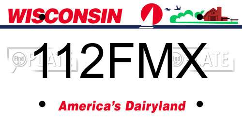 112FMX Wisconsin License Plate