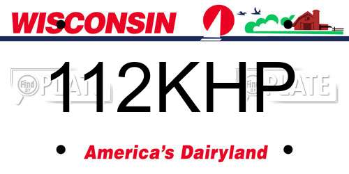 112KHP Wisconsin License Plate