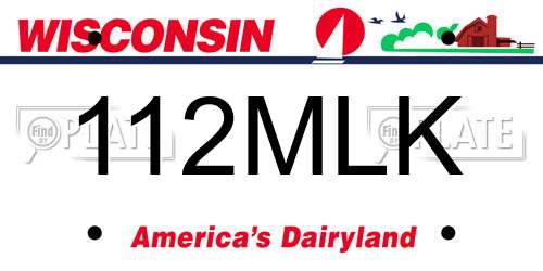 112MLK Wisconsin License Plate