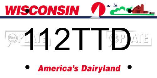 112TTD Wisconsin License Plate