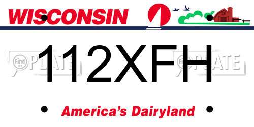 112XFH Wisconsin License Plate