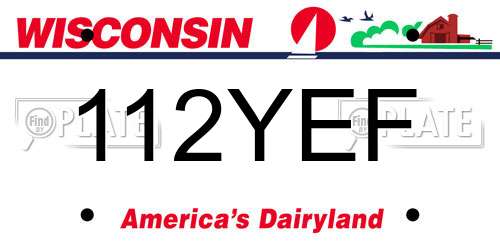 112YEF Wisconsin License Plate