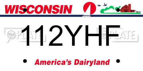 112YHF Wisconsin License Plate