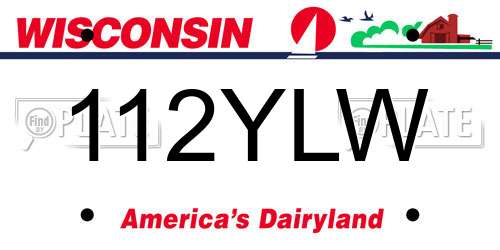 112YLW Wisconsin License Plate