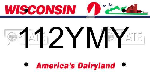 112YMY Wisconsin License Plate