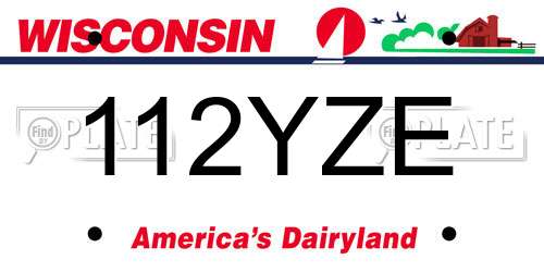 112YZE Wisconsin License Plate