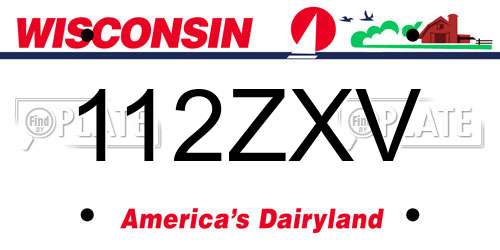 112ZXV Wisconsin License Plate