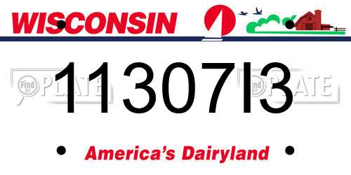 11307I3 Wisconsin License Plate