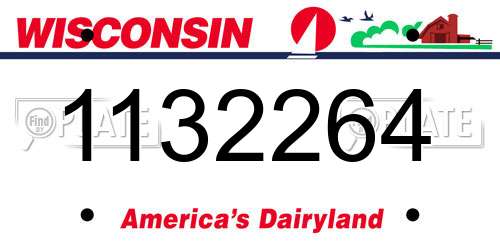 1132264 Wisconsin License Plate