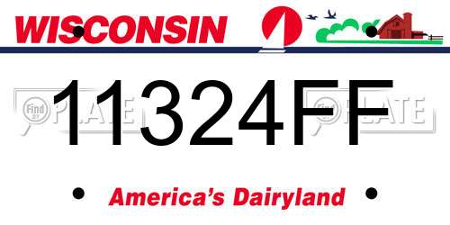 11324FF Wisconsin License Plate