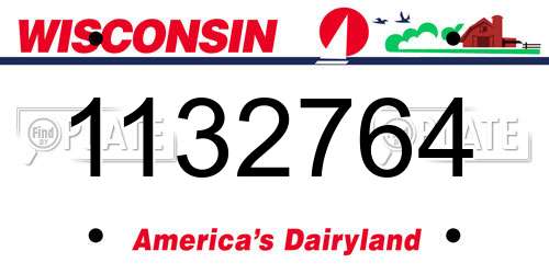 1132764 Wisconsin License Plate