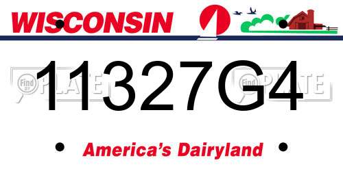 11327G4 Wisconsin License Plate