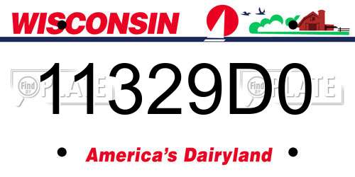 11329D0 Wisconsin License Plate