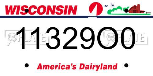 11329O0 Wisconsin License Plate