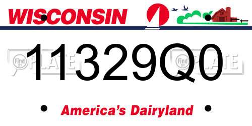 11329Q0 Wisconsin License Plate