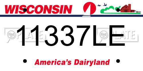 11337LE Wisconsin License Plate