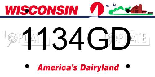 1134GD Wisconsin License Plate