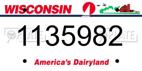 1135982 Wisconsin License Plate