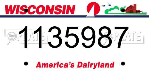 1135987 Wisconsin License Plate