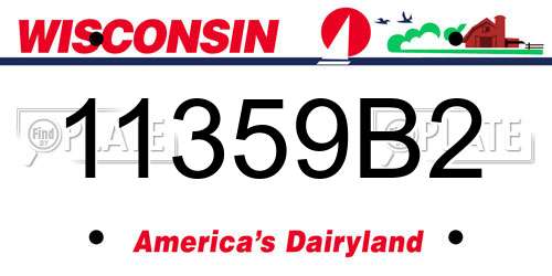 11359B2 Wisconsin License Plate