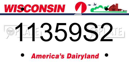 11359S2 Wisconsin License Plate