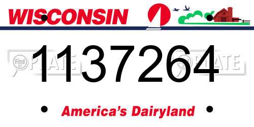 1137264 Wisconsin License Plate