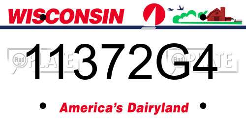 11372G4 Wisconsin License Plate