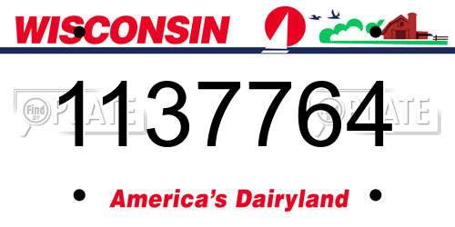 1137764 Wisconsin License Plate