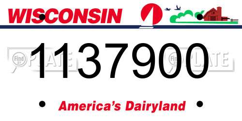 1137900 Wisconsin License Plate