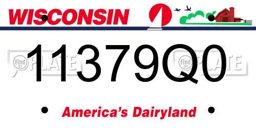 11379Q0 Wisconsin License Plate
