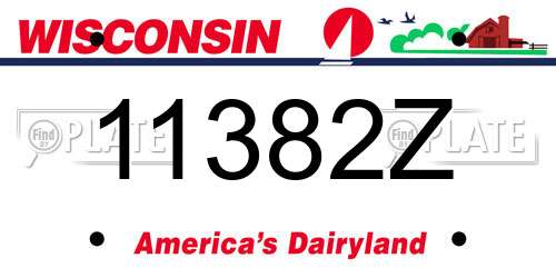 11382Z Wisconsin License Plate