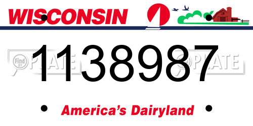 1138987 Wisconsin License Plate