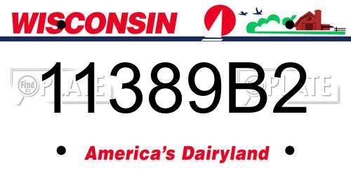 11389B2 Wisconsin License Plate