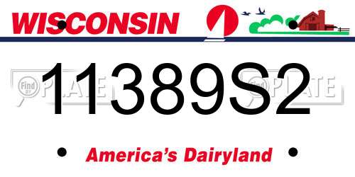 11389S2 Wisconsin License Plate