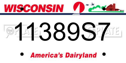 11389S7 Wisconsin License Plate